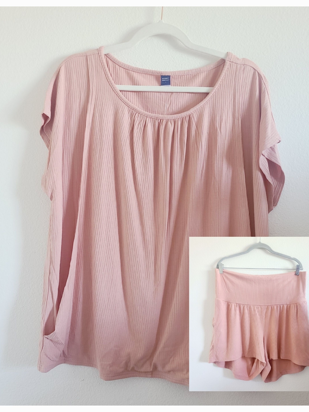 Old Navy Maternity Pink Ribbed Sleep Set